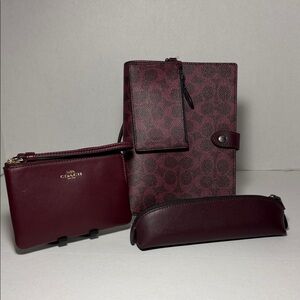 Coach Black Currant Maroon Accessory Collection